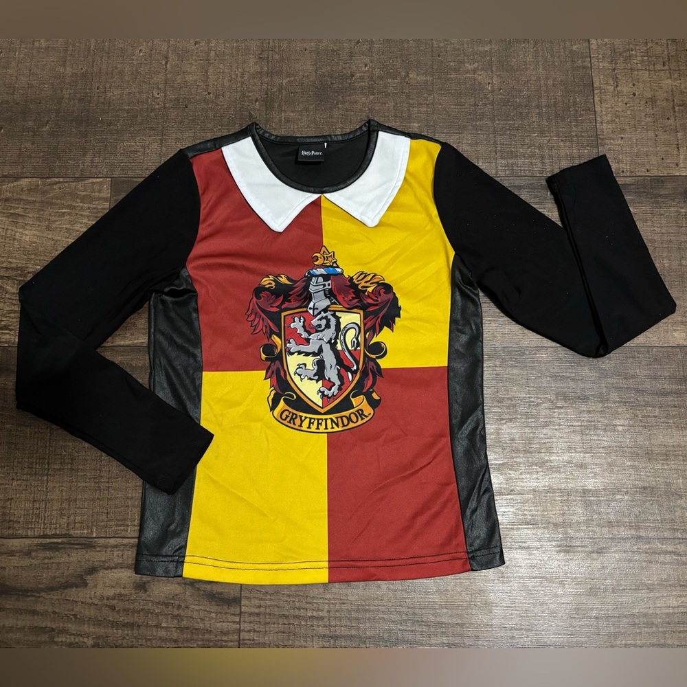HARRY POTTER Gryffindor Long Sleeve Top Girls M/L Halloween Party Costume. - Picture 3 of 9